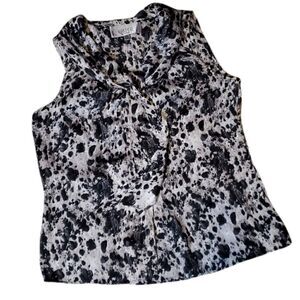 KASPER SEPARATES Sleeveless Blouse with Attached Neck Tie